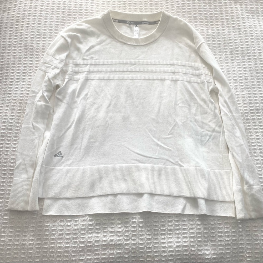 adidas White Crew Neck Sweater